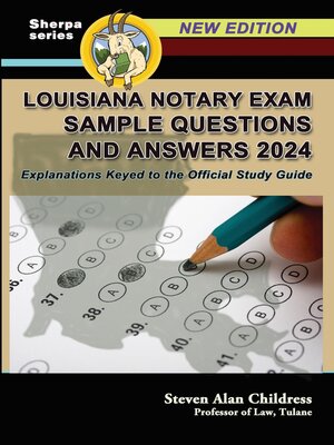 cover image of Louisiana Notary Exam Sample Questions and Answers 2024